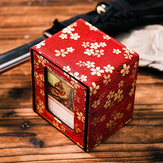 The Shogun Deckimono: a Kimono Deck Box for MTG Magic FaB EDH Commander YGO DND Spell Cards FaB PTCG TCG (Blood Blossoms)