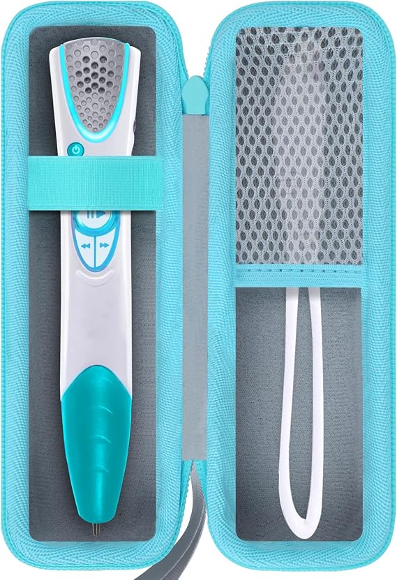 Lebakort Storage Case Compatible with LeapFrog LeapReader System Learn-to-Read (Gray+ Sky Blue Case)