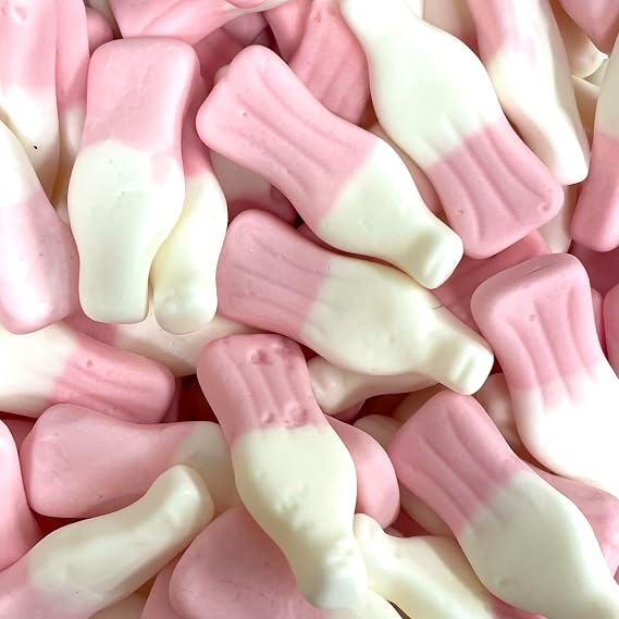 Strawberry Milkshake Bottles Sweets 400g Bag Resealable Pouch Retro Candy