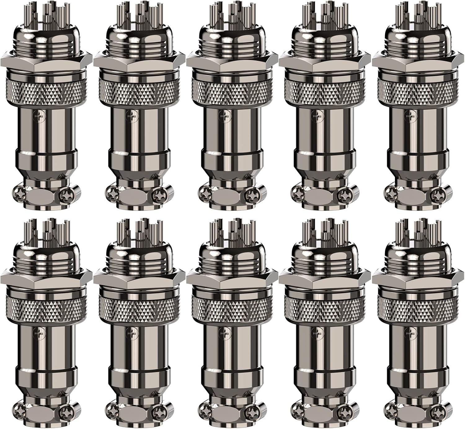 Clyxgs Aviation Plug 5-Pin 16mm Metal Male Female Panel Connector GX16-5Pack of 10