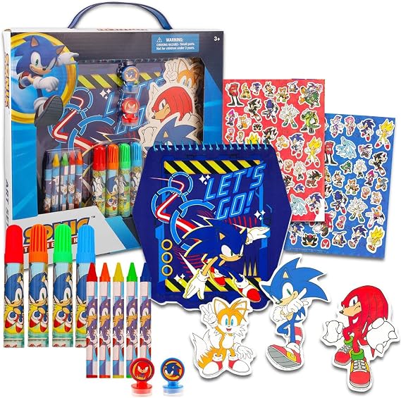 Sonic The Hedgehog Art Set | Notebook, Crayons, Markers, More