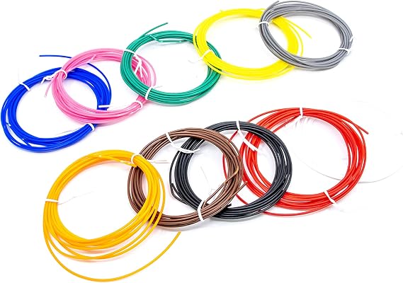 SCRIB3D 3D Printing Pen ABS Plastic Filament Refill Pack (10 Assorted Colors, 10 Feet Each),Filament- 10 Pack - 100 Ft
