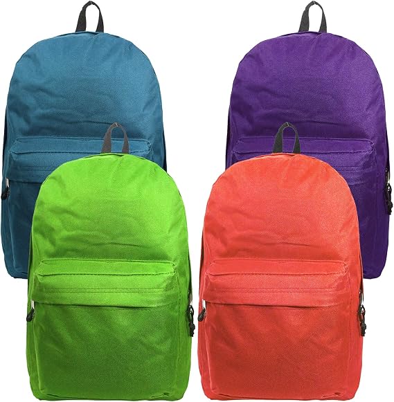 K-Cliffs Wholesale Case Lot Classic Backpack 16 inch Basic Bookbag School Book Bags