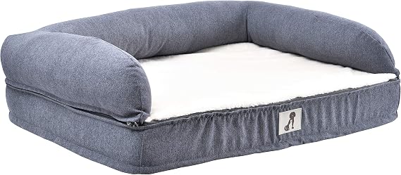 allpetsolutions Grayson Memory Foam Orthopaedic Dog Bed - 10cm Foam, Waterproof Inner Cover, Removable Sides, Grey (Large 80 x 55cm)