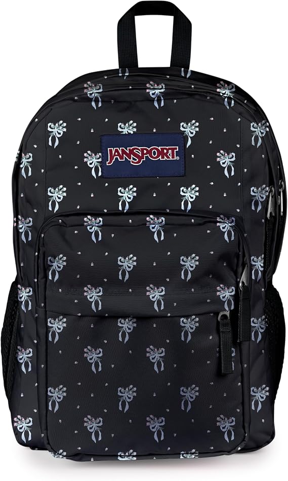 JanSport Big Day Pack Backpack – Large Laptop Backpack with Dual Compartments and Ergonomic Straps, 34 L Capacity, 43.5 x 32.5 x 19 cm - Pastel Petal Black