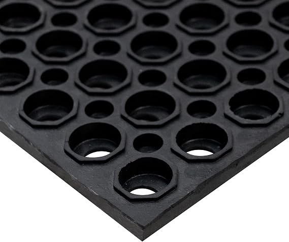 UNIMAT-Commercial Restaurant Kitchen MAT - Wet and Dry Anti-Fatigue Premium mat Lite with Non-Slip Backing Heavy Duty Industrial Use-39 x 58 1/2" x 1/2" Black-Ideal