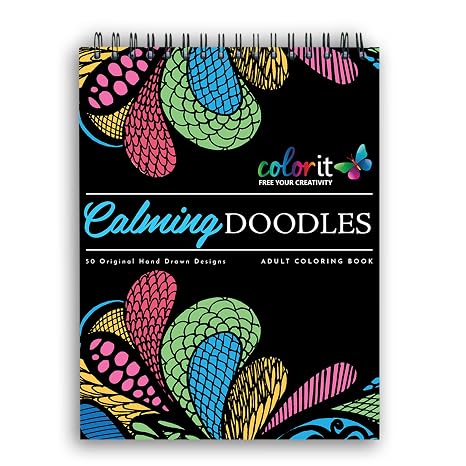 ColorIt - Calming Doodles: Relaxation Coloring Book with Zentangle Designs For Adults