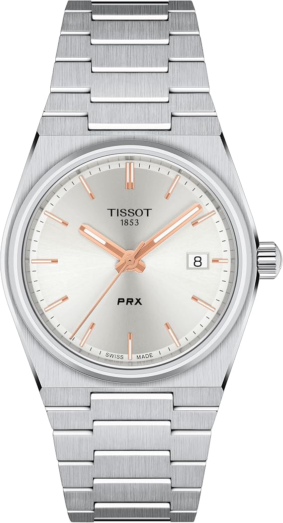 Tissot Unisex Tissot PRX 35mm 316L Stainless Steel case Quartz Watch, Grey, Stainless Steel, 11 (T1372101103100)