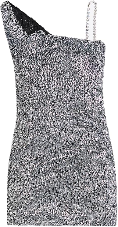 Crystal Strap Sequin Mini Dress
