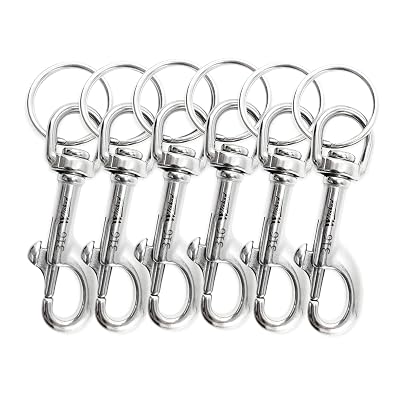 WICKED 316 Stainless Steel Swivel Eye Single Snap Bolt with Split Ring 3 77mm - 6 Pack