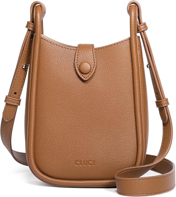 CLUCI Crossbody Bags for Women PU Leather Cell Phone Purse Wallet with Adjustable Guitar Strap | Puffer Style, Adjustable Strap, Small Crossbody Purse