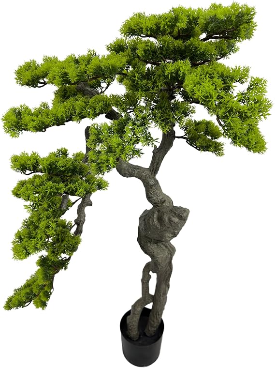 AfanD 3.5ft(43in) Artificial Bonsai Tree Juniper Faux Plants Indoor Big Fake Plants Decor with Ceramic Pots for Home Table Office Desk Bathroom Shelf Bedroom Living Room Farmhouse Decorations