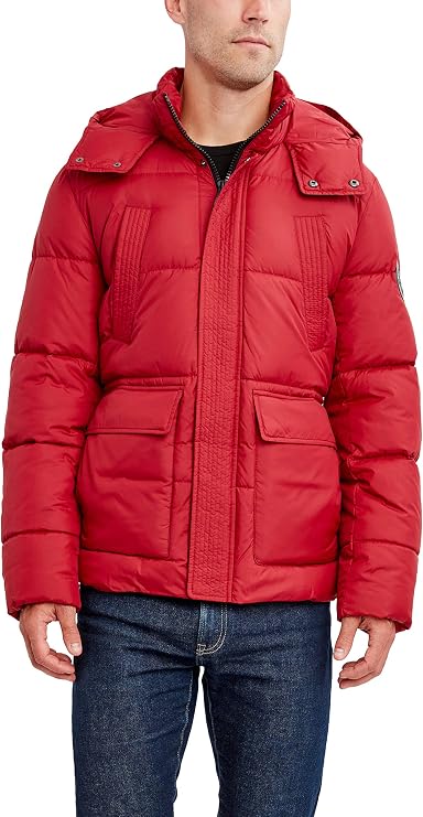 HFX Men's Poly Hooded Puffer