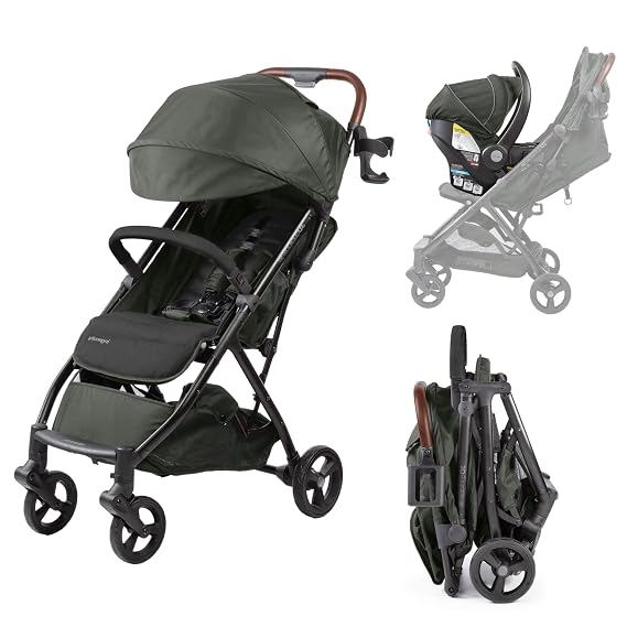 Ingenuity 3Dquickclose CS+ Compact Fold Stroller Lightweight Stroller with Oversized Canopy, Extra-Large Storage and Compact Fold, Forest
