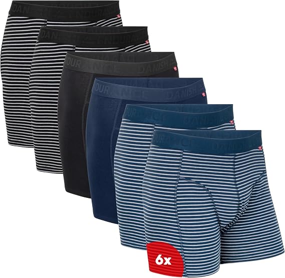 DANISH ENDURANCE Men's Organic Cotton Trunks, Soft, Breathable, 3 & 6-Pack