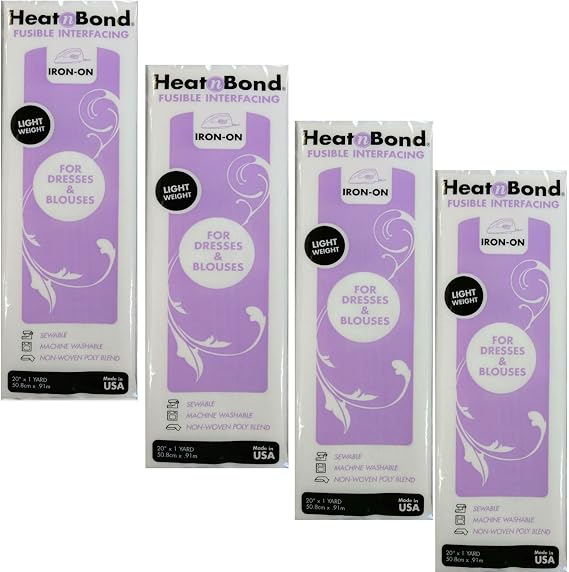 Therm O Web Thermoweb Heat N Bond Light Weight Iron On Fusible Interfacing White 20 inch x 36 inch 3336 (4-Pack)