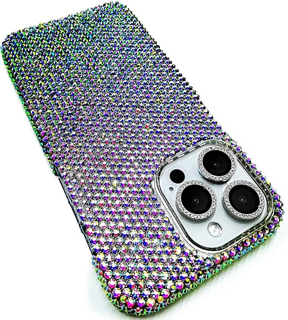 Bling Rhinestone for iPhone 14 Pro Max Case - Over 1400 Hand Glued Sparkle Diamond Case Compatible with iPhone 14 Pro Max for Women Girls-AB