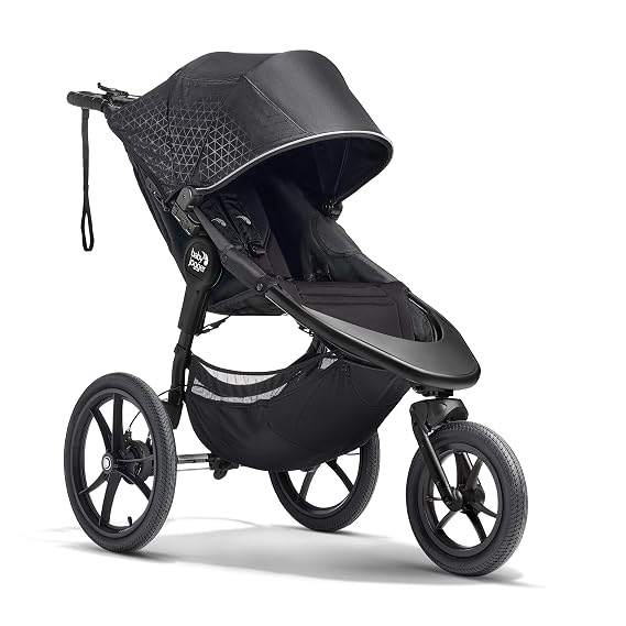 Baby Jogger Summit X3 3-Wheel Jogging Stroller with Hand Brake, Baby Stroller with One-Hand Compact Fold, All-Wheel Suspension for Running, Jogging, and Everyday Outings, Midnight Black