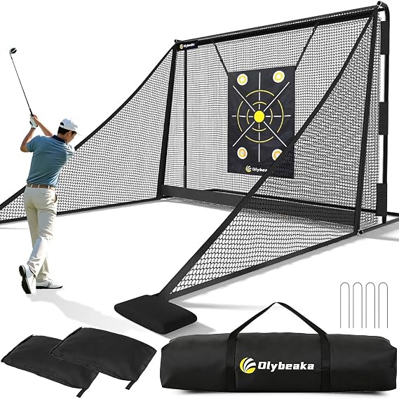 10 X 7.5ft Golf Hitting Net with Side Barriers for Driving Real Balls