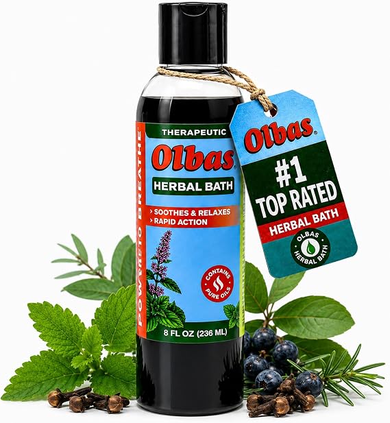 Olbas Herbal Bath 1 Pack, 8 fl oz (236 ml) Sore Muscle Bath Soak
