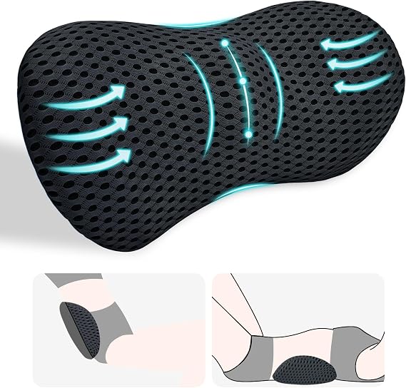 kasney Lumbar Support Pillow for Office Chair, Back Pillow, Black