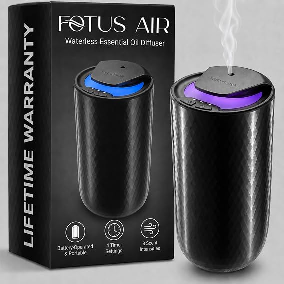 Waterless Essential Oil Diffuser, Cordless Rechargeable, 600 Sq Ft