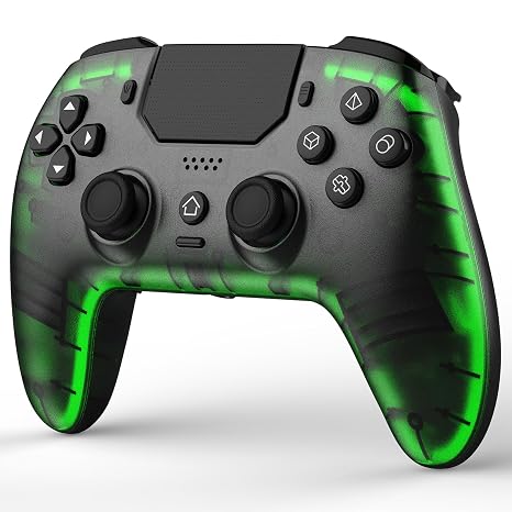 BETMI Wireless Controller for PS-5, Pro/Slim/PC (Black/Clear)