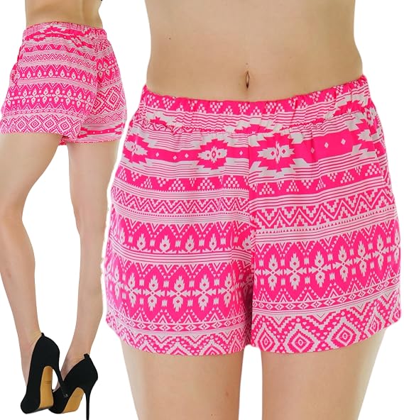ToBeInStyle Women's Floral Crochet Lace Fully Lined Summer Mini Shorts