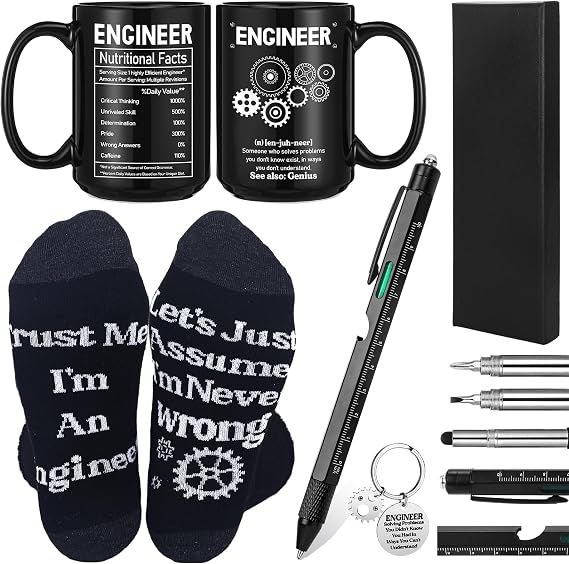 Panitay 4 Pcs Engineer Gifts Set for Men Christmas Birthday Gift for Dad