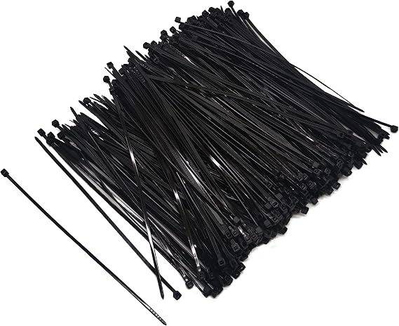 Cable Ties, 1000 PCS Electrical Cable Ties, 6 Inch Self-Locking Nylon Cable Zip Ties, Heavy Duty Cable management ties for Home Office (Black)