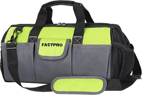 FASTPRO 16-Inch Tool Bag, Wide Mouth Open Storage Bag