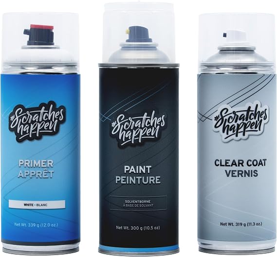 ScratchesHappen Exact-Match Spray Paint - Ostuni Pearl White (1EJ/2454/NCZ) Tricoat for Jaguar - Preferred (Paint + Clear Coat + Primer)