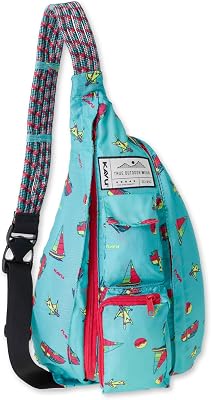 KAVU Rope Pack Lightweight Compact Crossbody Sling Bag, Aqua Wingman