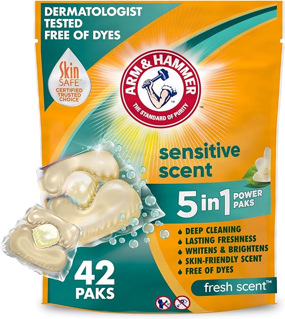 Arm & Hammer Sensitive Scent 5-IN-1 Power Paks, 42 count