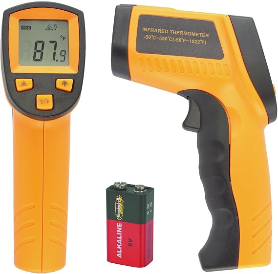 CyberTech Non-Contact Industrial IR Infrared Digital Thermometer Gun with Red Laser Targeting
