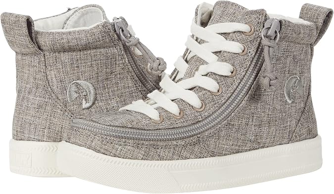 BILLY Footwear Kids Classic Lace High II for Little Kids and Big Kids - Adjustable Laces with Wrap Zipper Closure, Durable and Lightweight Shoes Grey Jersey 3 Little Kid M