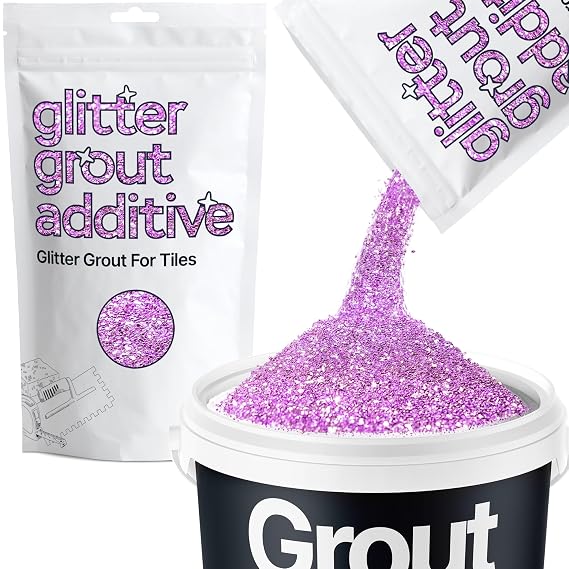 Hemway Lavender Purple Glitter Grout Additive 100g Metallic Flakes