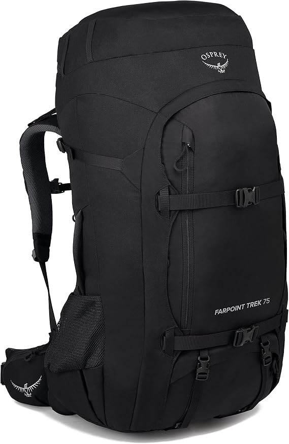 Osprey Farpoint Trek 75L Men's Travel Backpack, Black
