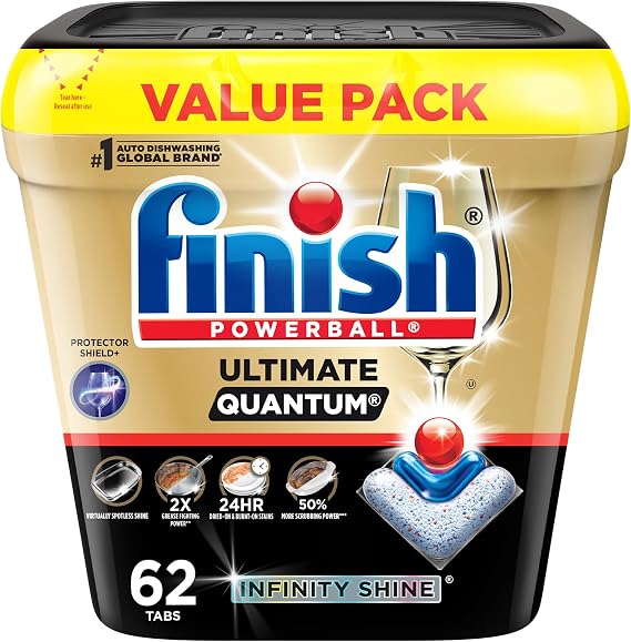 Finish Ultimate Quantum Dishwasher Pods, Infinity Shine, Fresh Scent, 62ct