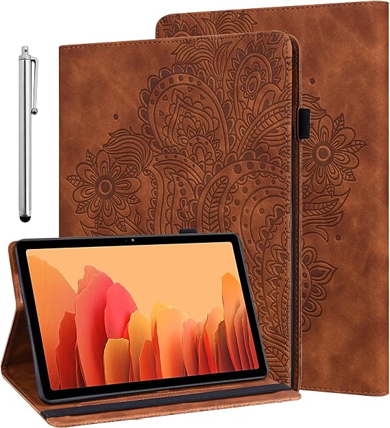 ALILANG Case for Xiaomi Redmi Pad SE 11 inch 2023 with Stylus, Multiple Viewing Angles PU Leather Stand Flip Cover for Redmi Pad SE Tablet Case-Brown
