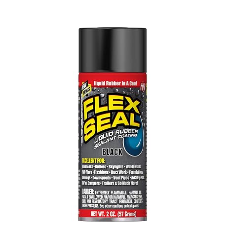 Flex Seal Spray Rubber Sealant Coating, Waterproof, Black, 2 oz, 1-Pack