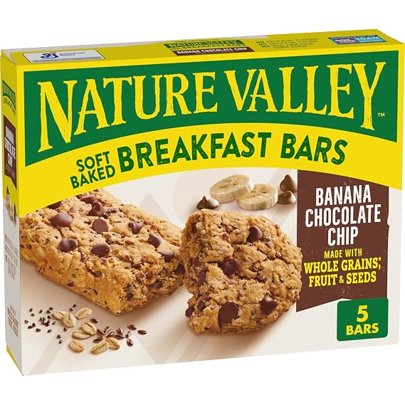 Nature Valley Banana Chocolate Chip Soft Baked Breakfast Bars, 5 ct