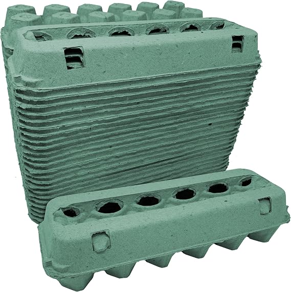 Vented Paper Pulp Egg Cartons - Teal (24)