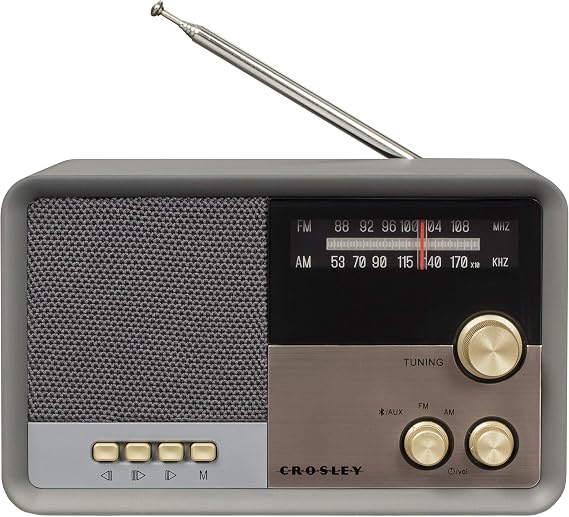 Crosley CR3036D-CL Tribute Radio, Charcoal