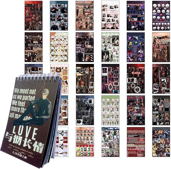 30 Pages Love and Deepspace QinChe Sylus Stickers Total 300 Drawings, Suitable for Computer, Notebook, Handmade Game Ledger, Diary Scrapbook Decorative Waterproof Decals