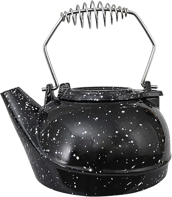 US Stove Ashley Hearth TK-02BWS 3 Qt. Enameled Porcelain Steamer Kettle