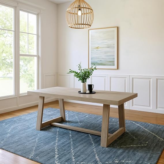 Plank+Beam Classic 72 Inch Dining Table, Rectangular, Seashell Wirebrush