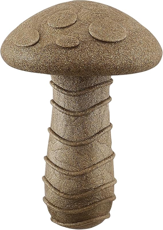 Dogwood Mushroom Dog Chew Toy, Wood Blend, Peanut Butter, 4.8"