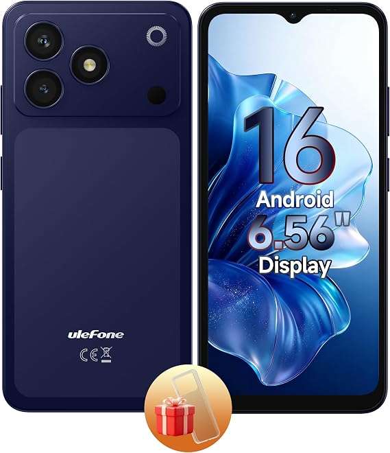 Ulefone Note 23 4G Unlocked Cell Phone, 6.56" Android 16, 3GB+32GB, 5000mAh
