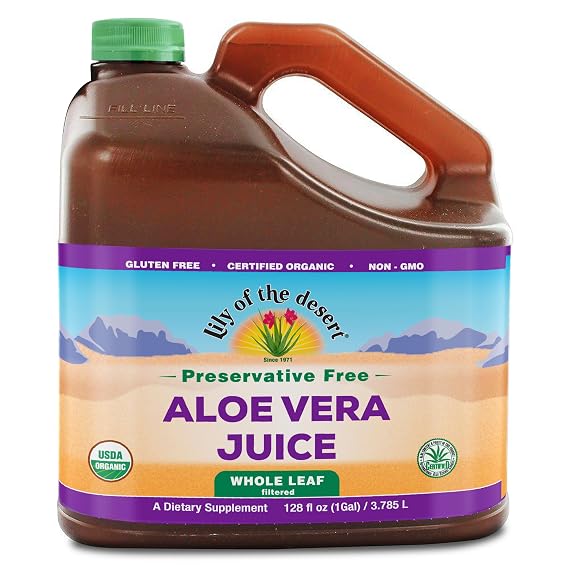Lily of the Desert Organic Aloe Vera Juice, Whole Leaf, 128 Fl Oz